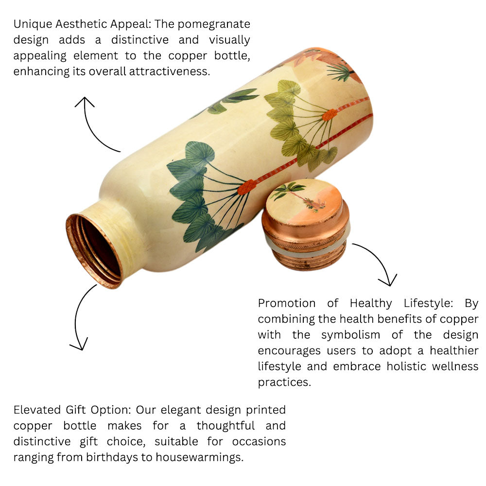 Beach Printed Copper Water Bottle 500 ML