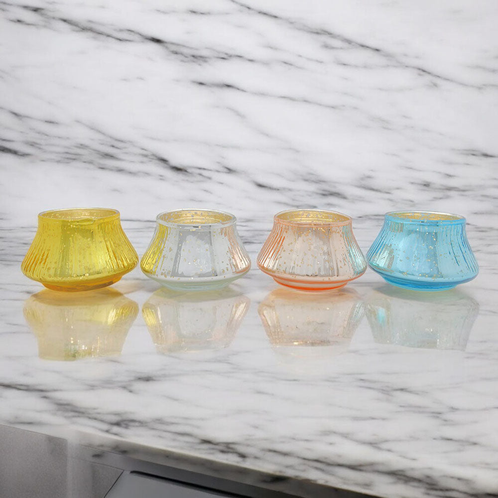 Mango Homes  Mercury Tealight Glass Candle Holder(Multicolour)Perfect for Home Decor