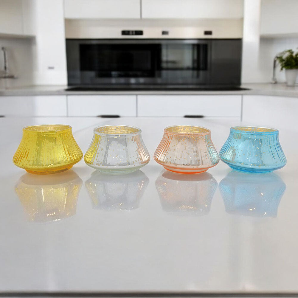 Mango Homes  Mercury Tealight Glass Candle Holder(Multicolour)Perfect for Home Decor