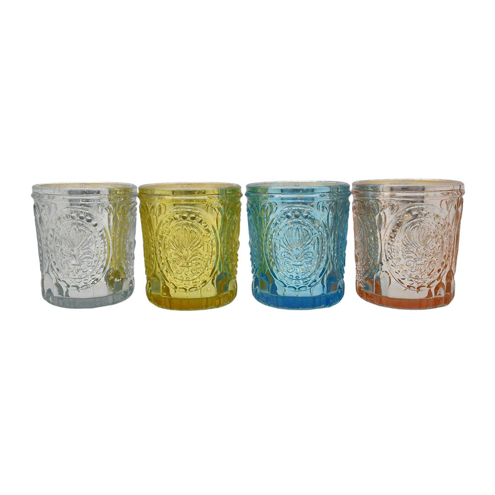 Mango Homes Designer Mercury Tealight Glass Candle Holder(Multicolour)Perfect for Home Decor