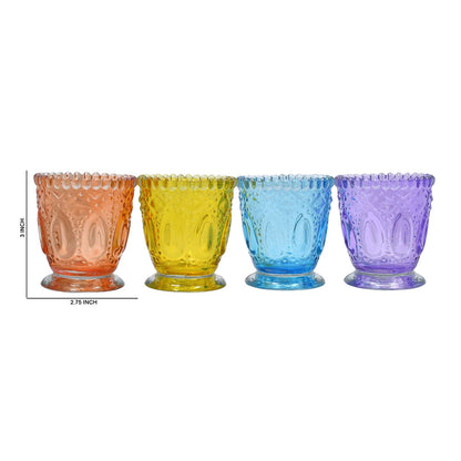 Mango Homes Latest Design Tealight Glass Candle Holder(Multicolour)Perfect for Home Decor