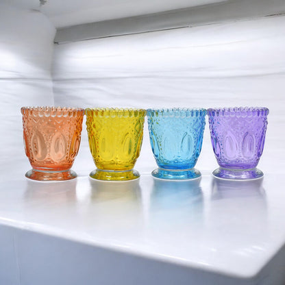 Mango Homes Latest Design Tealight Glass Candle Holder(Multicolour)Perfect for Home Decor