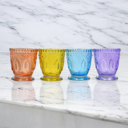 Mango Homes Latest Design Tealight Glass Candle Holder(Multicolour)Perfect for Home Decor