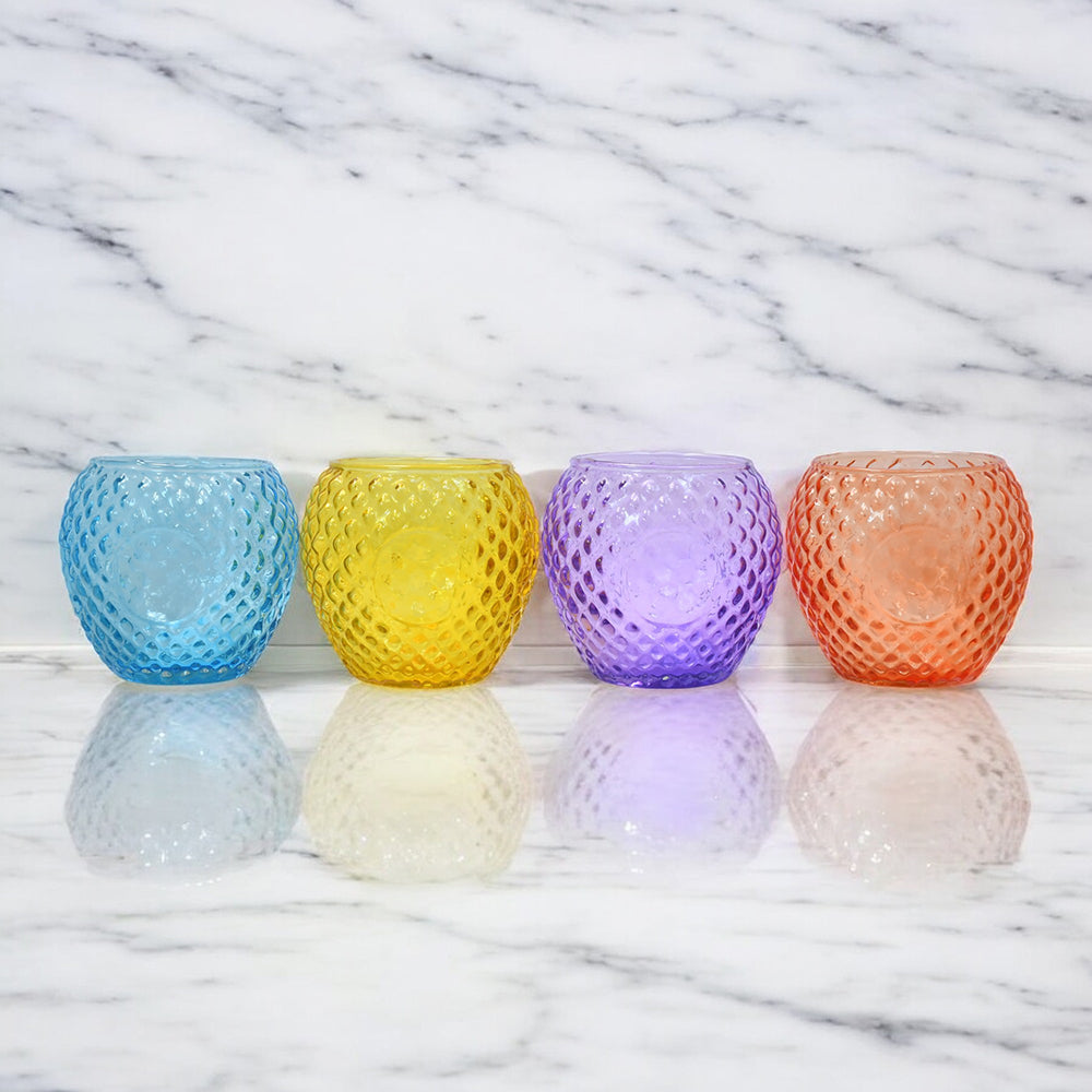 Mango Homes New Design Tealight Glass Candle Holder(Multicolour)Perfect for Home Decor