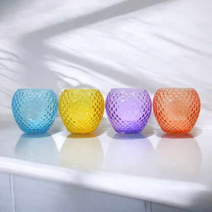 Mango Homes New Design Tealight Glass Candle Holder(Multicolour)Perfect for Home Decor