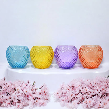 Mango Homes New Design Tealight Glass Candle Holder(Multicolour)Perfect for Home Decor