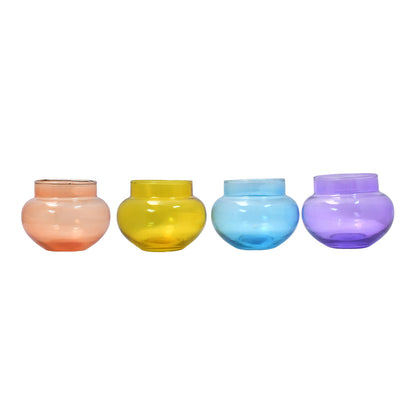 Mango Homes Plain Tealight Glass Candle Holder(Multicolour)Perfect for Home Decor