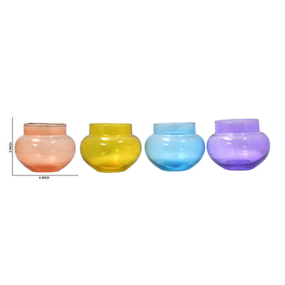 Mango Homes Plain Tealight Glass Candle Holder(Multicolour)Perfect for Home Decor