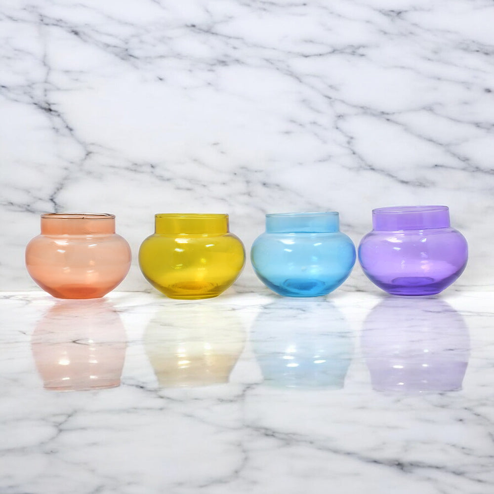 Mango Homes Plain Tealight Glass Candle Holder(Multicolour)Perfect for Home Decor