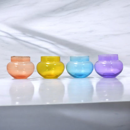 Mango Homes Plain Tealight Glass Candle Holder(Multicolour)Perfect for Home Decor