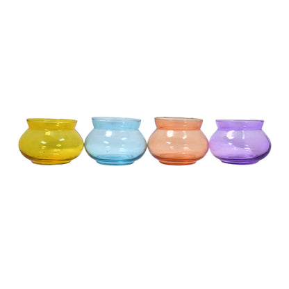 Mango Homes Round Plain Tealight Glass Candle Holder(Multicolour)Perfect for Home Decor