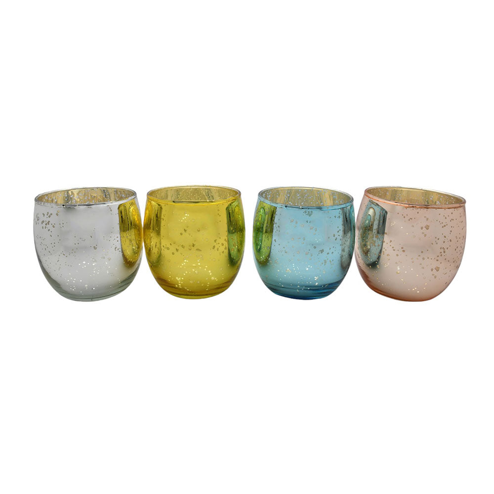 Mango Homes  Mercury Tealight Glass Candle Holder(Multicolour)Perfect for Home Decor,Birthday