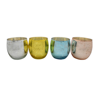 Mango Homes  Mercury Tealight Glass Candle Holder(Multicolour)Perfect for Home Decor,Birthday