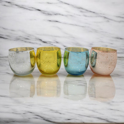 Mango Homes  Mercury Tealight Glass Candle Holder(Multicolour)Perfect for Home Decor,Birthday