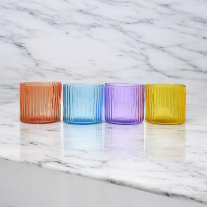 Mango Homes Fancy Plain Tealight Glass Candle Holder(Multicolour)Perfect for Home Decor