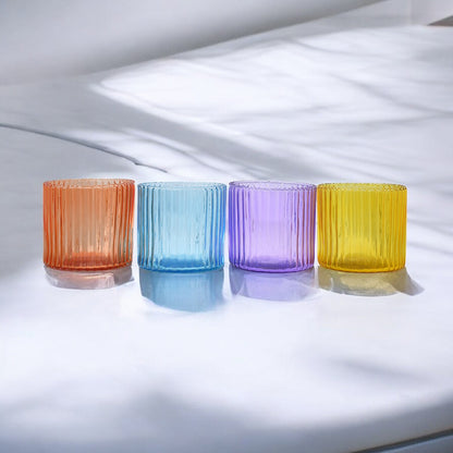 Mango Homes Fancy Plain Tealight Glass Candle Holder(Multicolour)Perfect for Home Decor