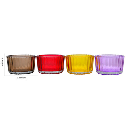 Mango Homes Designer Small Tealight Glass Candle Holder(Multicolour)Perfect for Home Decor