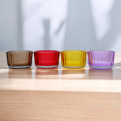 Mango Homes Designer Small Tealight Glass Candle Holder(Multicolour)Perfect for Home Decor