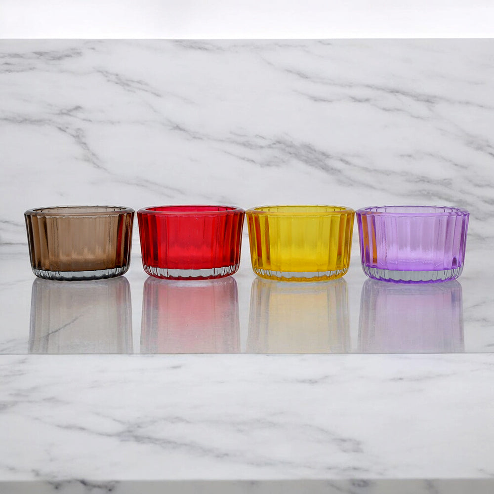 Mango Homes Designer Small Tealight Glass Candle Holder(Multicolour)Perfect for Home Decor