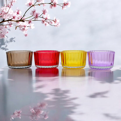 Mango Homes Designer Small Tealight Glass Candle Holder(Multicolour)Perfect for Home Decor