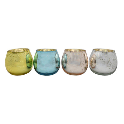 Mango Homes Latest Mercury Tealight Glass Candle Holder(Multicolour)Perfect for Home Decor