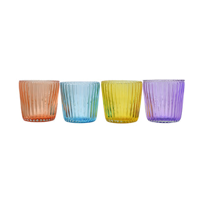 Mango Homes Fancy Design Plain Tealight Glass Candle Holder(Multicolour)Perfect for Home Decor