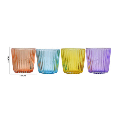 Mango Homes Fancy Design Plain Tealight Glass Candle Holder(Multicolour)Perfect for Home Decor