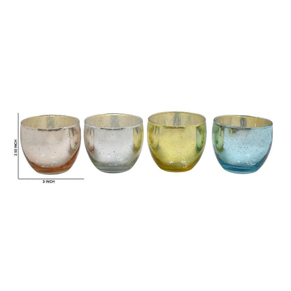 Mango Homes  Pretty Mercury Tealight Glass Candle Holder(Multicolour)Perfect for Home Decor