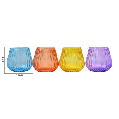 Mango Homes Artisanal Design Tealight Glass Candle Holder(Multicolour)Perfect for Home Decor