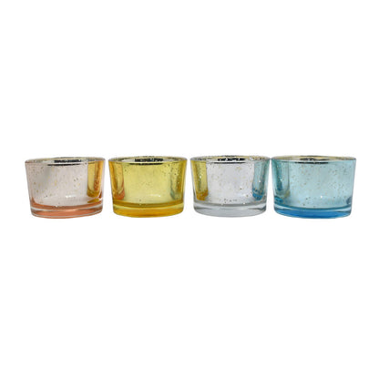 Mango Homes  Small Mercury Tealight Glass Candle Holder(Multicolour)Perfect for Home Decor