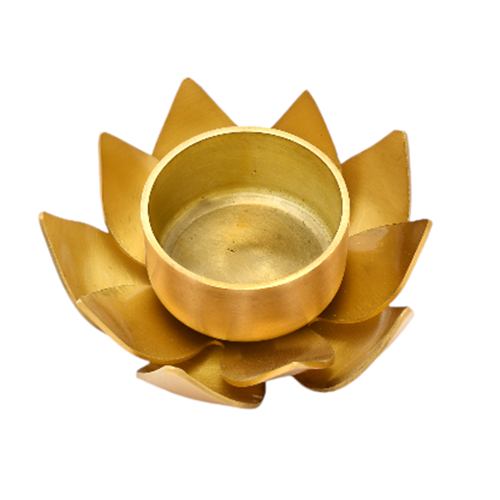 Mango Homes Metal Tea Light Holder Lotus (Golden /Red /Rose Gold) For Home Decor