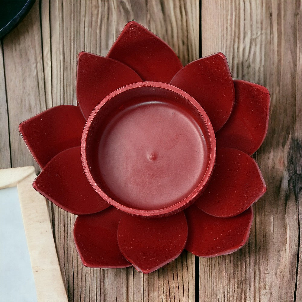 RED LOTUS TEA LIGHT HOLDER