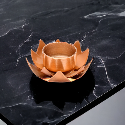 ROSE GOLD LOTUS TEA LIGHT HOLDER