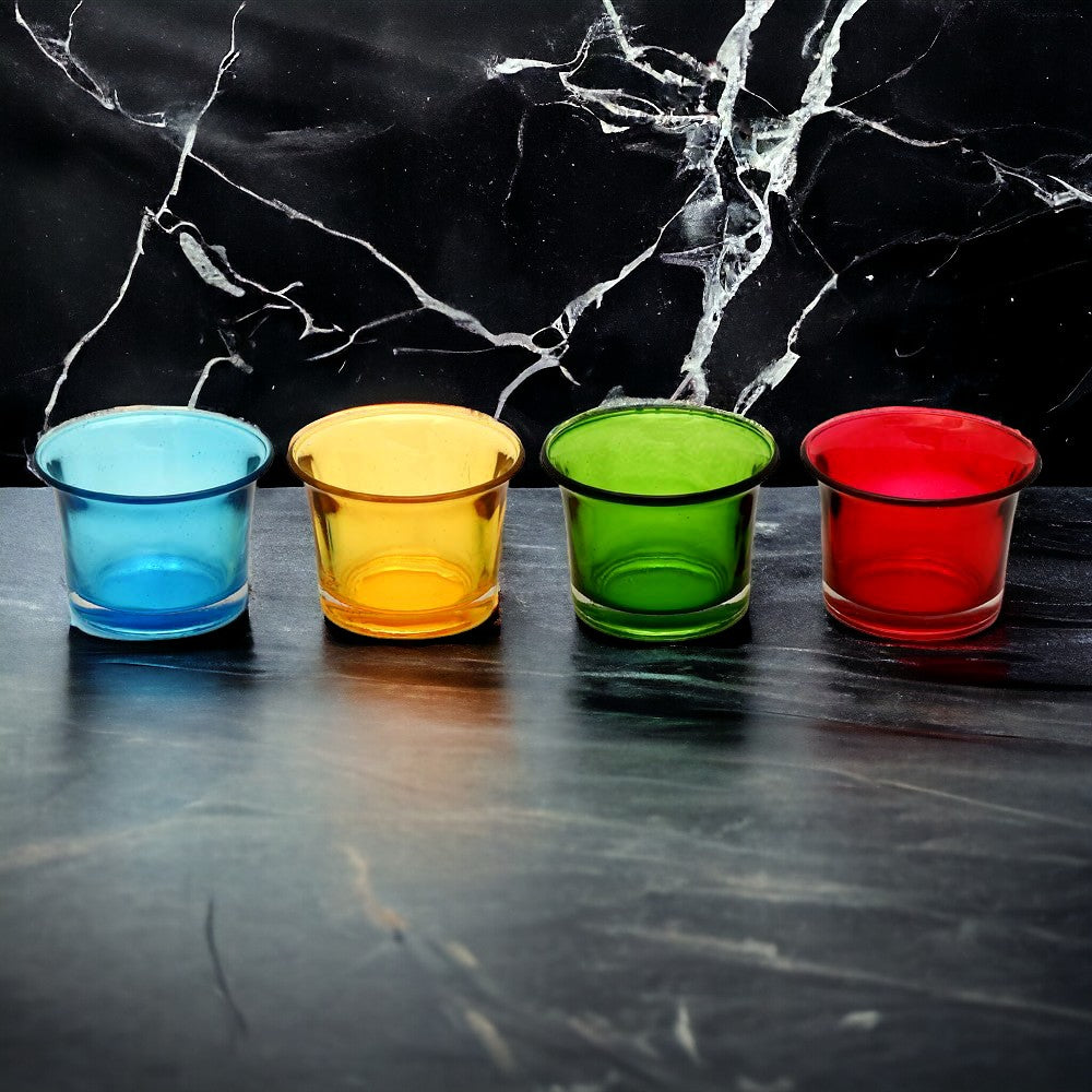 Mango Homes Multicolor Glass Votive Tealight Candle Holders Perfect for Home Decor