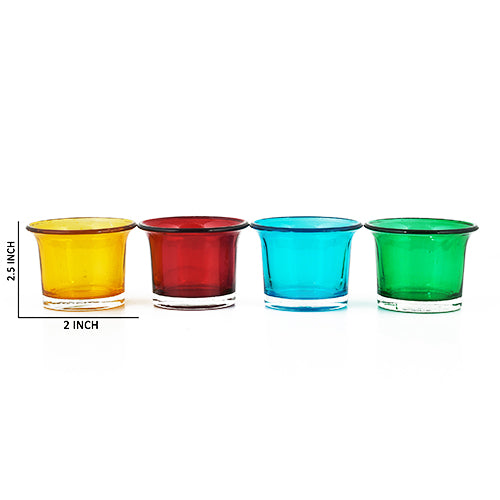 Mango Homes Multicolor Glass Votive Tealight Candle Holders Perfect for Home Decor