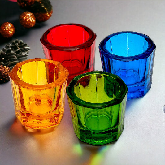 Mango Homes Votive Glass Candle Holder(Multicolour)Perfect for Home Decor