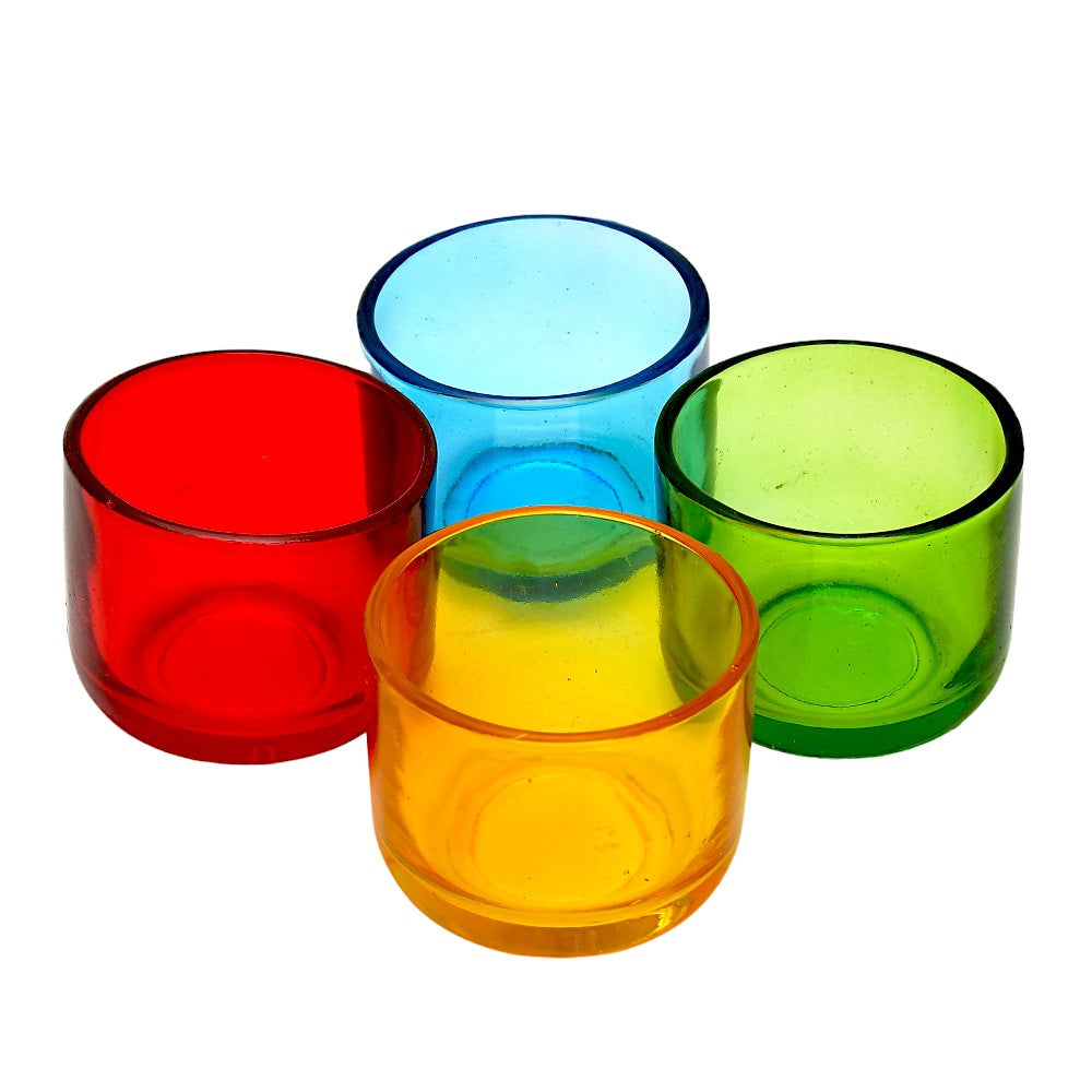 Mango Homes Votive Tealight Glass Candle Holder(Multicolour)Perfect for Home Decor