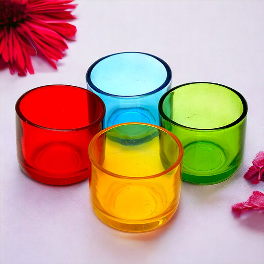 Mango Homes Votive Tealight Glass Candle Holder(Multicolour)Perfect for Home Decor