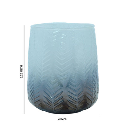 Mango Homes Petite Smoke Leaf Design Glass Vase in Dark Grey