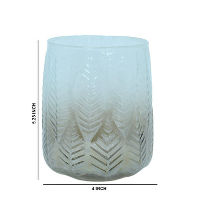 Mango Homes Petite Smoke Leaf Design Glass Vase in Light Yellow