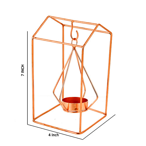 Mango Homes Metal Tea Light Candle Holder Stand(Hut Shape) for Home Decor