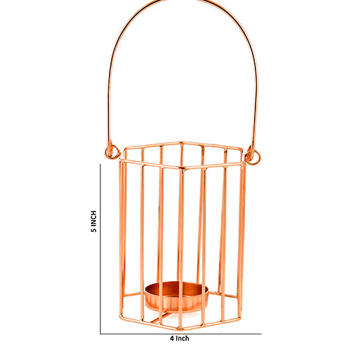 Mango Homes Metal Tea Light Candle Holder (Lining Basket) with Hanging Stand for Home Decor