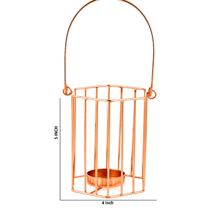 Mango Homes Metal Tea Light Candle Holder (Lining Basket) with Hanging Stand for Home Decor