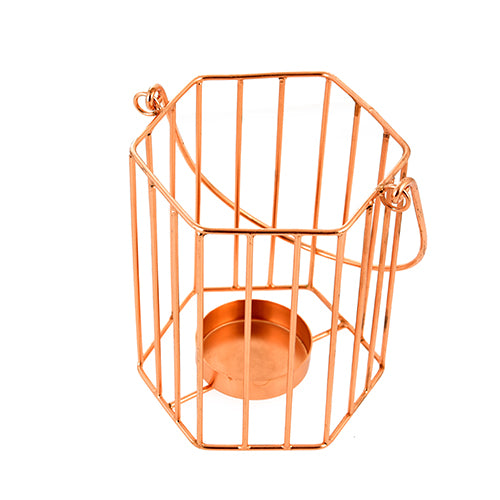 Mango Homes Metal Tea Light Candle Holder (Lining Basket) with Hanging Stand for Home Decor