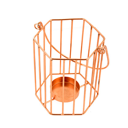 Mango Homes Metal Tea Light Candle Holder (Lining Basket) with Hanging Stand for Home Decor