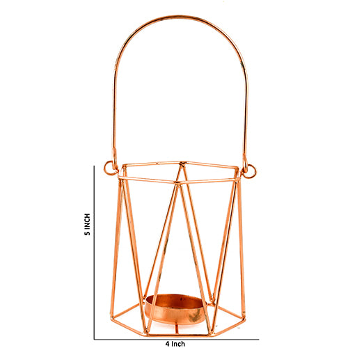 Mango Homes Metal Tea Light Candle Holder (Basket) with Hanging Stand for Home Decor