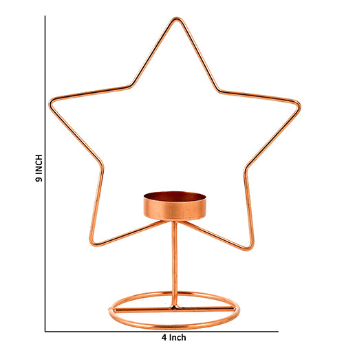 Mango Homes Metal Tea Light Candle Holder Stand(Star Shape) for Home Decor