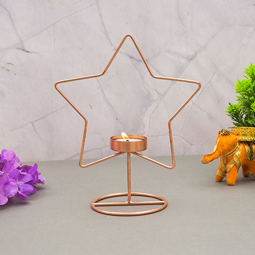 Mango Homes Metal Tea Light Candle Holder Stand(Star Shape) for Home Decor