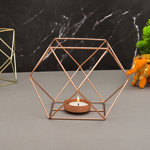 Mango Homes Metal Tea Light Candle Holder (Diamond shape) for Home Decor