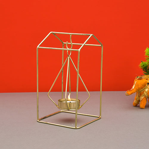 Mango Homes Metal Tea Light Candle Holder Stand(Hut Shape) for Home Decor